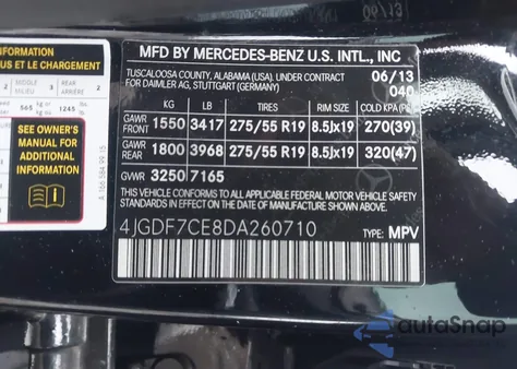 2013 Mercedes-Benz Gl 450 4Matic z USA, uszkodzony, nr VIN 4JGDF7CE8DA260710